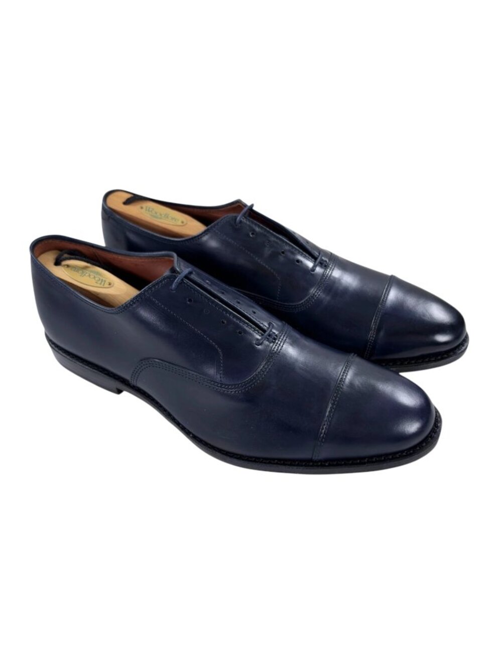 Allen Edmonds Park Avenue Cap-toe Oxford Dress Shoes Mens Size 11 D Navy NEW - Picture 3 of 10